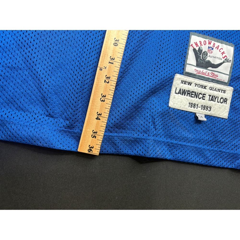 Mitchell & Ness New York Giants Lawrence Taylor 56 Throwback Jersey Blue 54 3XL - Picture 8 of 8